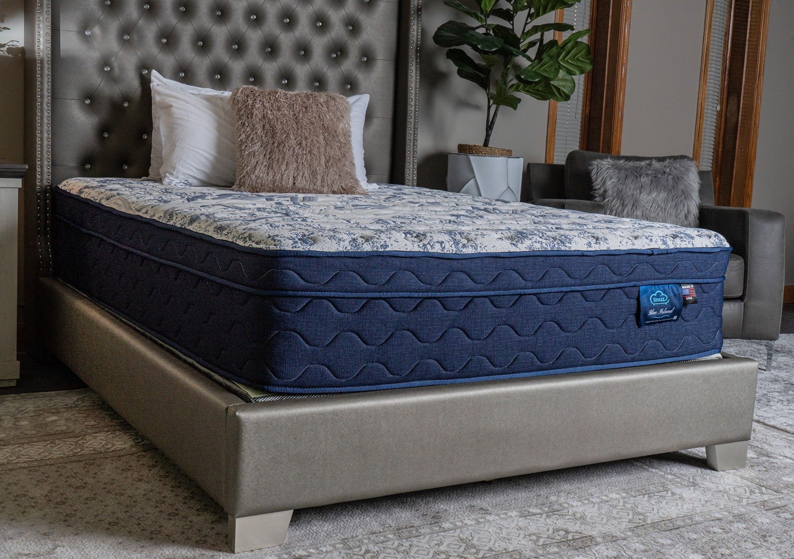 14" Blue Island Plush Euro Top